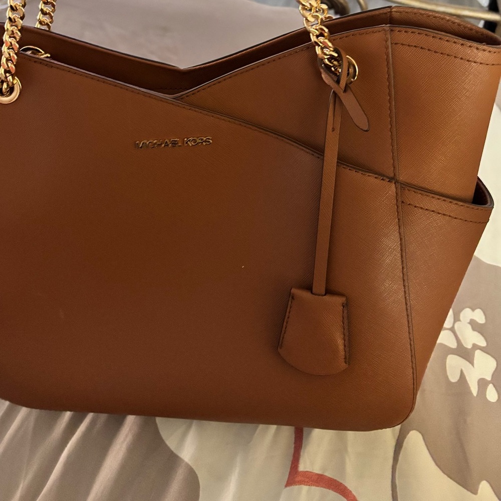 Michael Kors Brown Leather Tote Bag